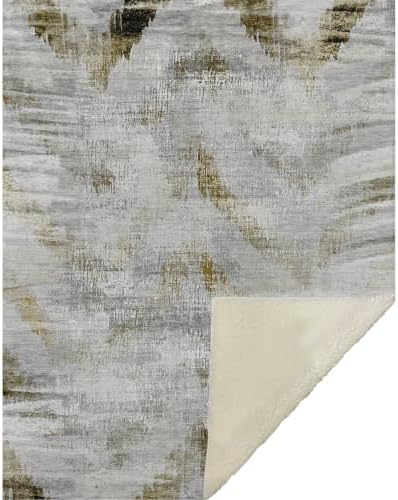 Addison Rugs ASB791 Taupe 50" x 70" Oversized Sherpa Throw Blanket