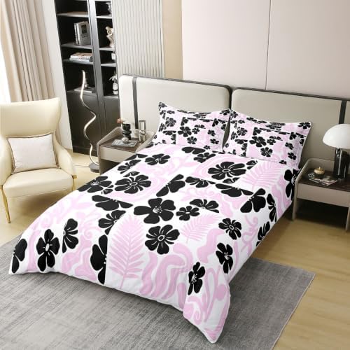 Modern Pink 100% Cotton Duvet Cover Queen Size,Minimalist Neutral
