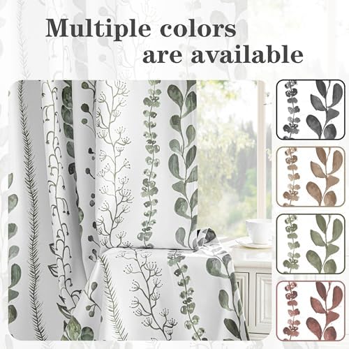 MEETSKY Sage Green Blackout Curtains 72 Inches Long 2 Panels Boho