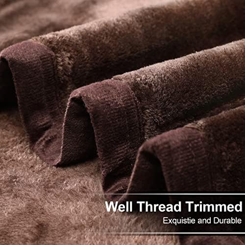 EASELAND Soft Lightweight California King Fleece Blanket, Chocolate