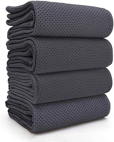 BALCONY & FALCON Kitchen Towels 4 Pack, Cotton Waffle Dish Towels
