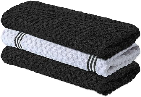 Infinitee Xclusives Premium Kitchen Towels – Pack of 3, 100% Cotton 15