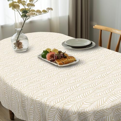 Oval Tablecloth, French Country Printed Oval Table Cloth-60x102 Inch