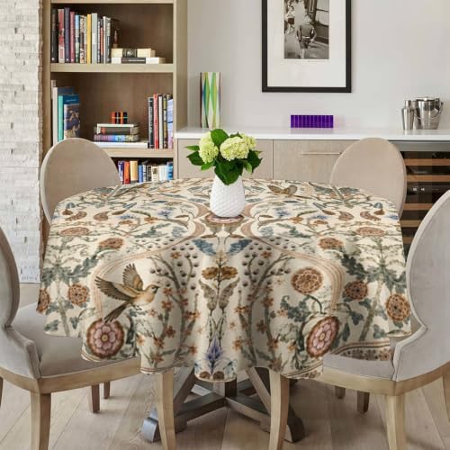 William Morris Round Tablecloth Vintage Floral Design Table Cover