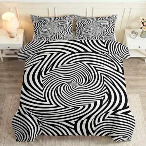 King Duvet Cover Set Soft Microfiber Abstraction Geometry