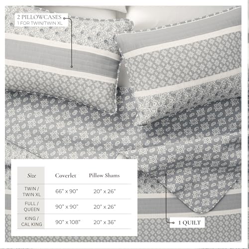 Great Bay Home Striped Quilt Set - 3-Piece King/California King Size