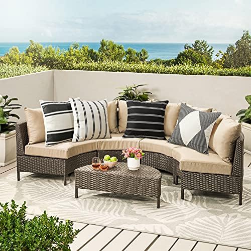 OTOSTAR Pack of 4 Outdoor Throw Pillow Covers 18x18 Inch Waterproof