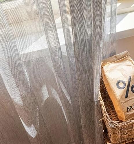 Light Gray Sheer Curtains 63 inch Length 2 Panels Set, Solid Color