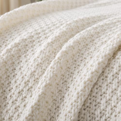 WDCOZY Chunky Cable Knit Throw Blanket Super Soft Warm Knitted Throw
