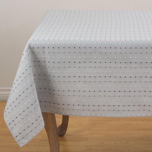 Fennco Styles Modern Stitched Line Tablecloth 70" W x 70" L - Grey