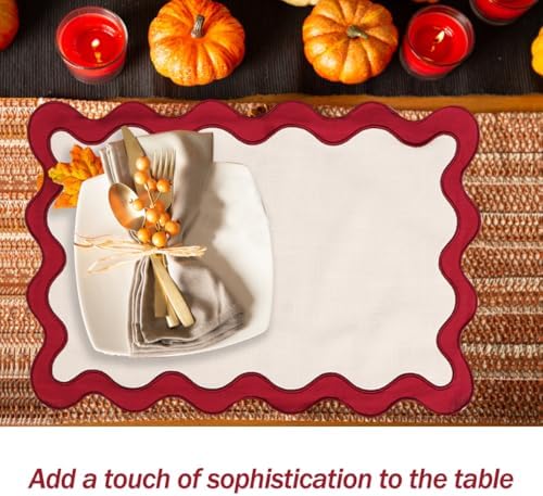 Placemats Set of 4, 13 x 19 Inch Cotton Table Placemats Washable Heat