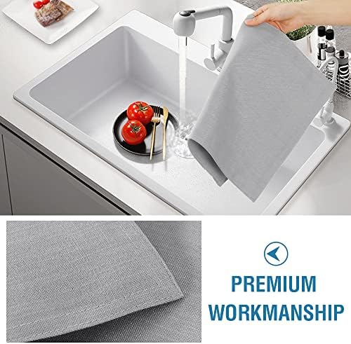 Linen Placemats Set of 6 Washable Solid Table mats for Dining Table