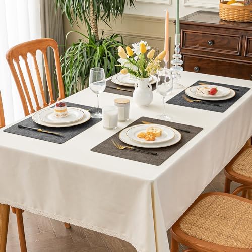 Romanstile Placemats Set of 6, Reversible Faux Leather Wipeable Table