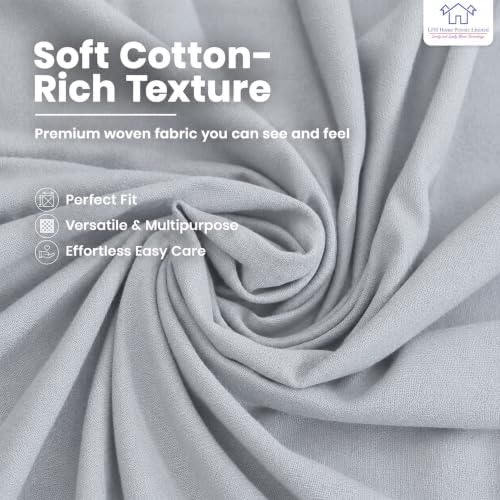 LFH Home Cotton Rich Tablecloth, 60 x 120 Inch, Light Grey