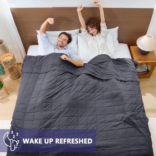 yescool King Size Weighted Blanket for Adults 25lbs, 80” x 87”, Black