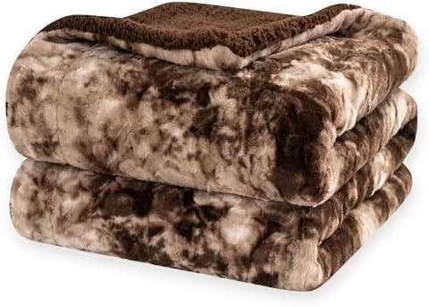 Super Soft Faux Rabbit Fur & Fleece Sherpa Throw Blanket - Ultra Soft