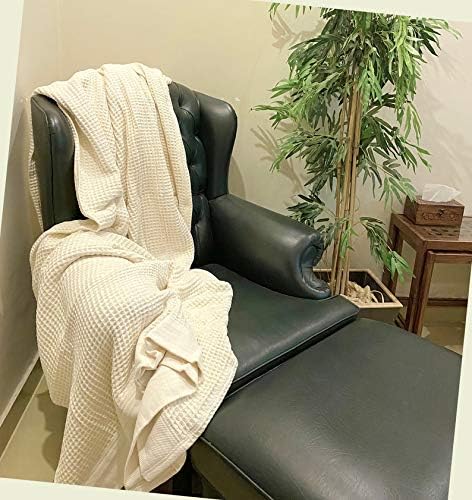 100% Cotton Waffle Weave Thermal Blanket Queen Size 90" x 90" for Home