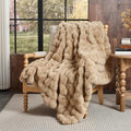 Lotus Karen Faux Fur Blanket - Big Bubble Rabbit Fluff Twin Size