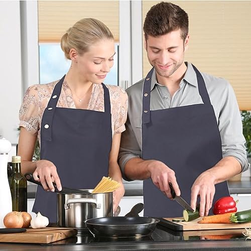 Kitchen Cooking Apron for Women Men with Big Pockets Canvas Waterproof