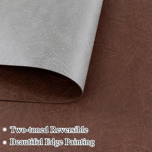 SHACOS Faux Leather Placemats Set of 6 Place Mats Table Mats, Toffee