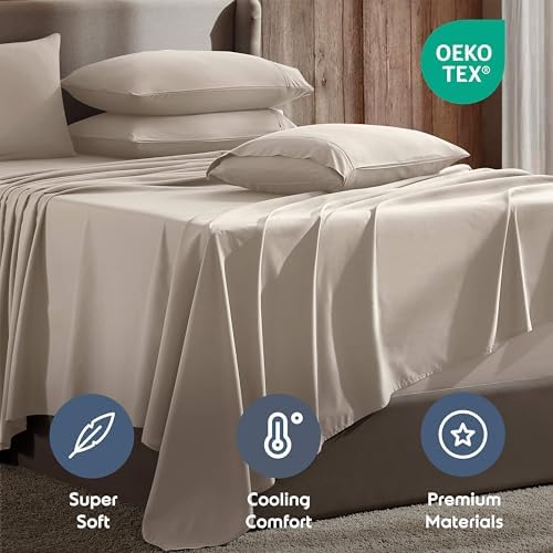 Nestl Extra Deep Cal King Sheet Set - 6 Piece Breathable & Cooling
