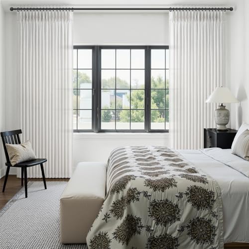 Off White Pinch Pleated Natural Linen Sheer Living Room Curtains