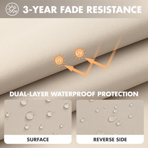 MIULEE Beige Outdoor Seat Cushion 24x24 Inch Waterproof Cushion