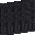 DecorRack 100% Cotton Kitchen Towels 15x25 in, Grey (Pack of 4)