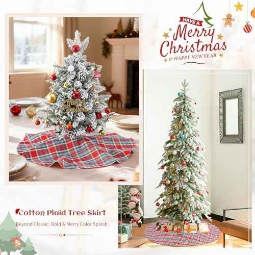 Buffalo Plaid Christmas Tree Skirt, 24 Inch