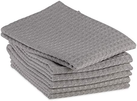 DII Recycled Cotton Kitchen Collection Dishtowel Set, 18x26, Gray