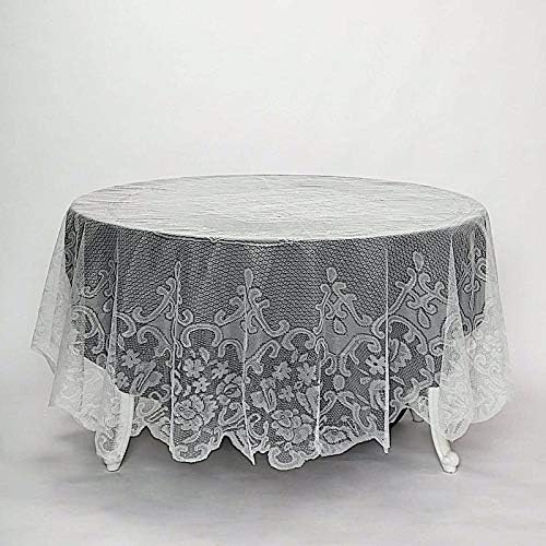 BalsaCircle 90-Inch Ivory Premium Lace Round Tablecloth Table Linens