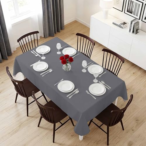 Pure Color Light Gray Rectangle Tablecloth 60x120 Inches, Minimalist