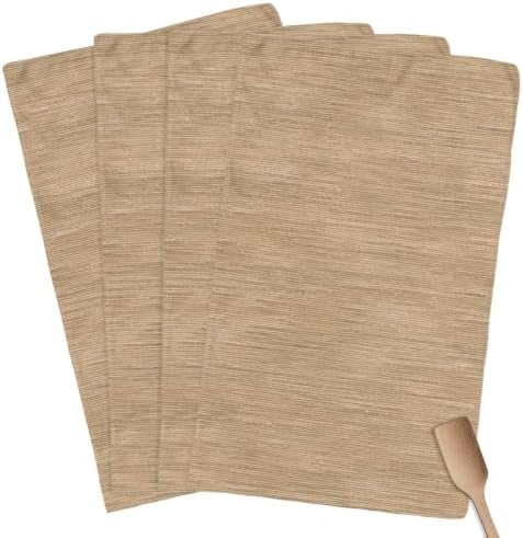 Light Khaki Kitchen Towel Rustic Minimalist Solid Color Linen Texture