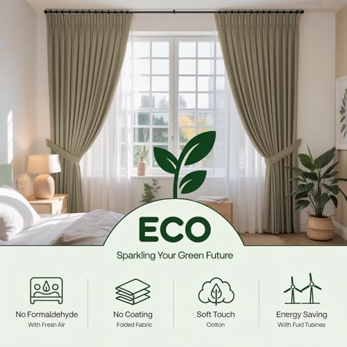 Pinch Pleated Blackout Curtains 72 Inches Long, Polyester Blend, 100%