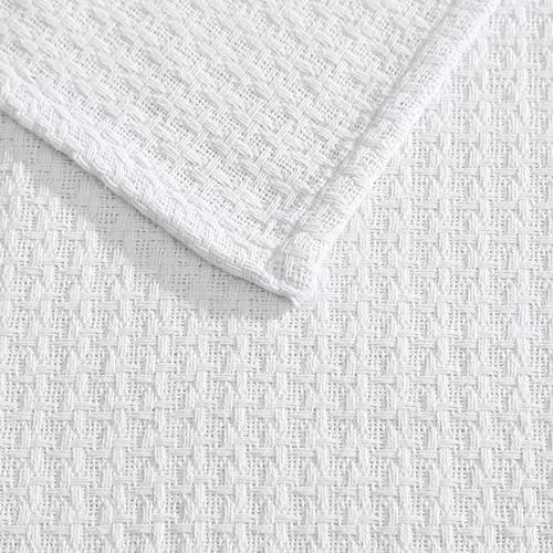 Grand Hotel Lightweight King Blanket, 100% Cotton, White