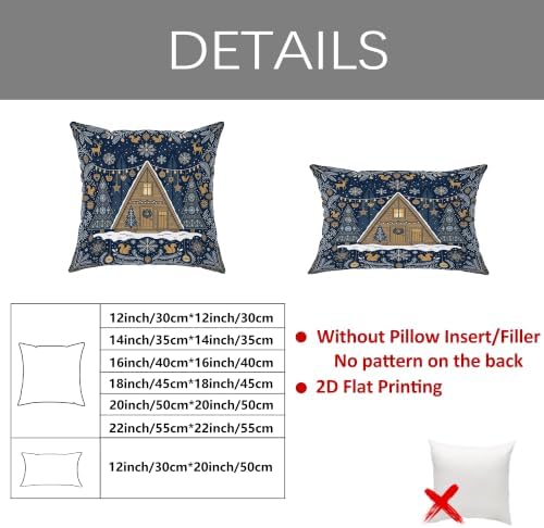 Rustic Winter Cabin Woodland A-Frame Throw Pillow Covers 18x18 Set of