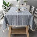 Mucalis Tassel Tablecloth Square Solid Gray Table Cover for Party