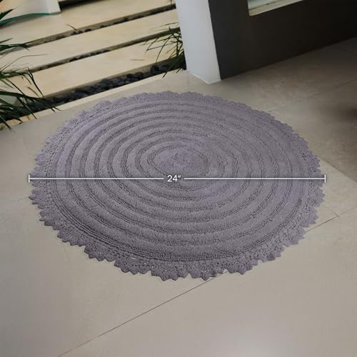 Lavish Home Bathroom Rugs, Charcoal, 2-Piece-Set, 24”