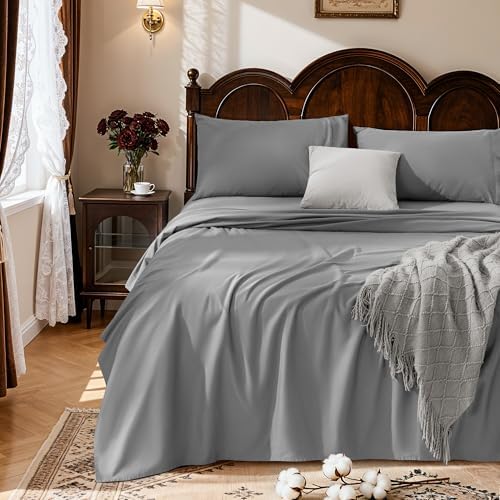 LBRO2M 100% Egyptian Cotton Sheet 1000 TC, Durable 16” Deep Pocket