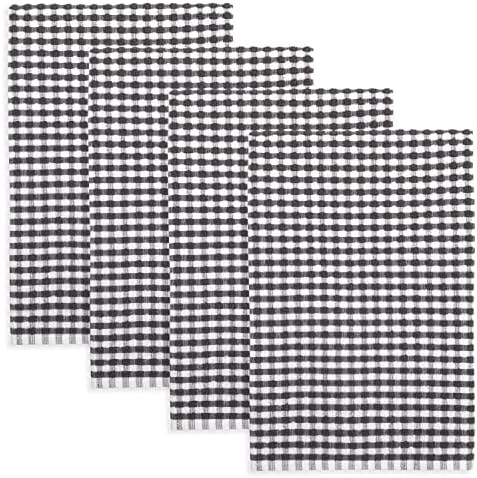 Gingham Check Terrycloth Kitchen Dish Towel Absorbent Large