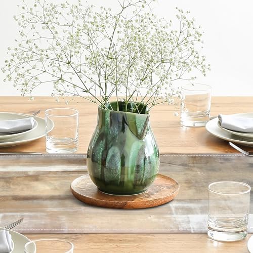 Brown Grey Table Runners Modern Art Farmhouse Linen Table Runners