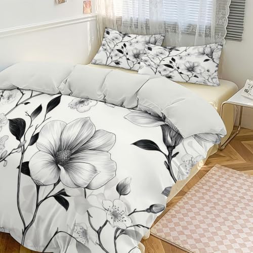 Modern Minimalism Reversible Duvet Cover - Flower and Plant Line