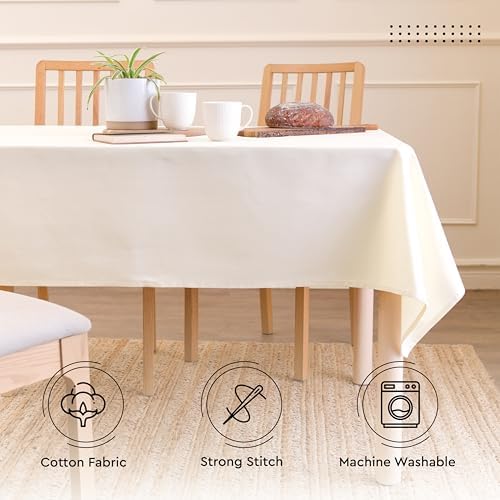 Encasa XO Cotton Tablecloth Rectangular 56"x84" Natural