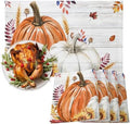 Fall Placemats Set of 8, Cotton Linen Fabric Place Mats, Thanksgiving