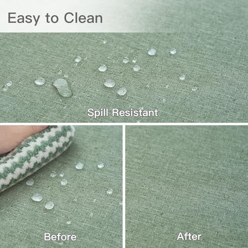 maxmill Rectangle Linen Textured Tablecloth Waterproof Spillproof