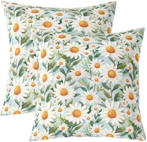 jejeloiu Floral Print Throw Pillow Covers Set of 2 Cottagecore