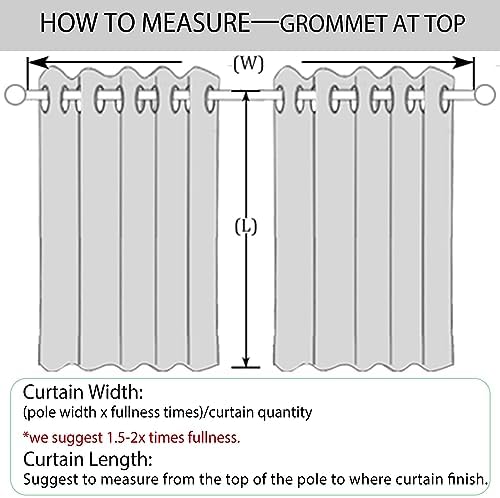 Carbon Grey Room Darkening Curtains - 100W x 96L, Grommet Blackout