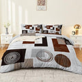 Brushed Microfiber Duvet Cover Abstract Geometric Circles Squares