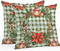 Christmas Outdoor Pillow Covers 18"x18" Set of 2,Waterproof Throw