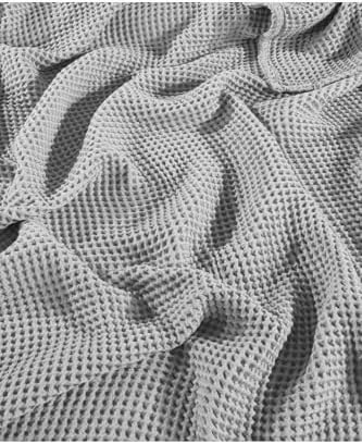 Cotton Waffle Bedspread Queen Size Light Gray 100% Cotton Lightweight
